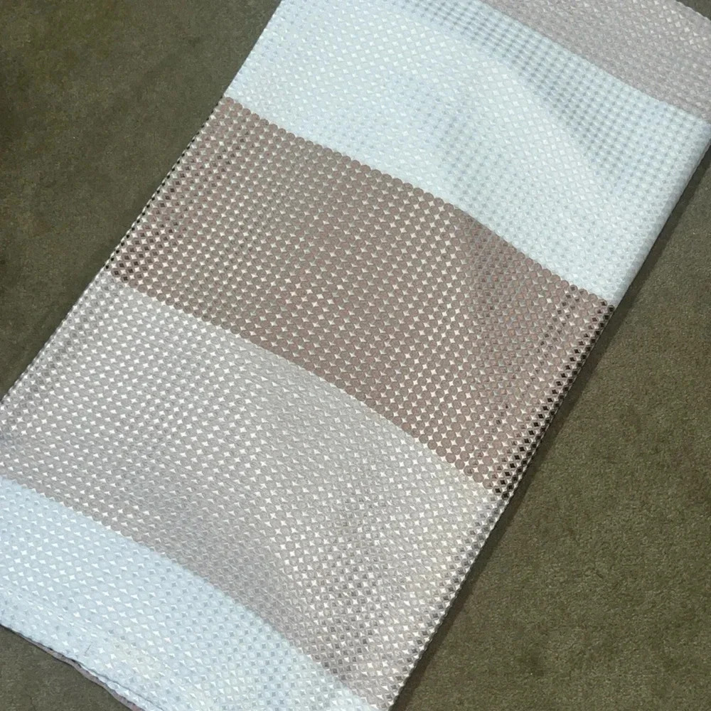 Dainty Home Waffle Weaved Ombre Striped Shower Curtain (approx.  70 inches wide)